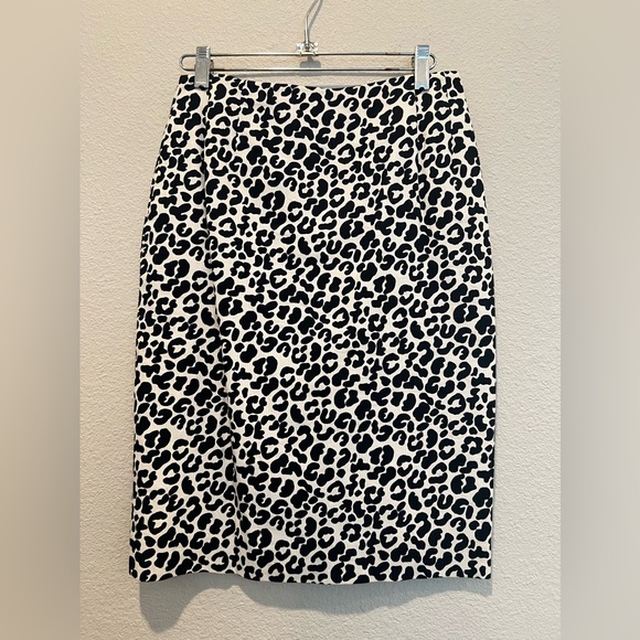 VTG 80s 2 Piece Suit Blazer Jacket Skirt Black White Leopard Print Sequin Trim 6 - Picture 10 of 13